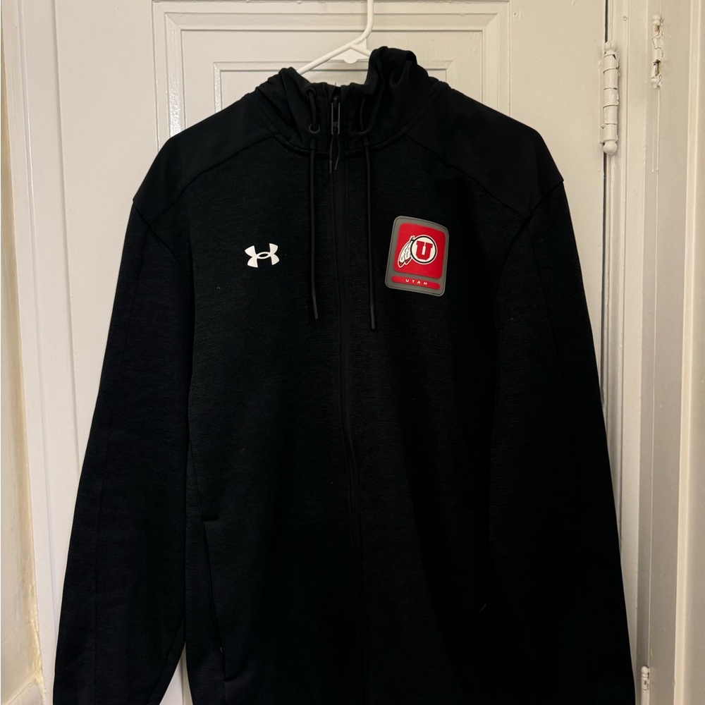 Utah Utes Under Armour Black Zip-Up Hoodie